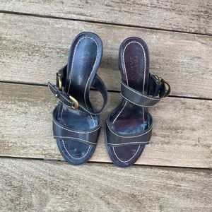 Black leather sandals Size 7 1/2 M.  Franco Sarto.